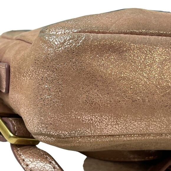 Fossil Womens Small Rose Gold Crossbody Purse Shoulder Bag Leather "Stained" - Picture 14 of 16